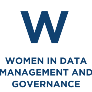 Women in data management and governance logo - vertical